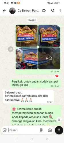 Testimonial Papan Bunga Pernikahan narimbang
